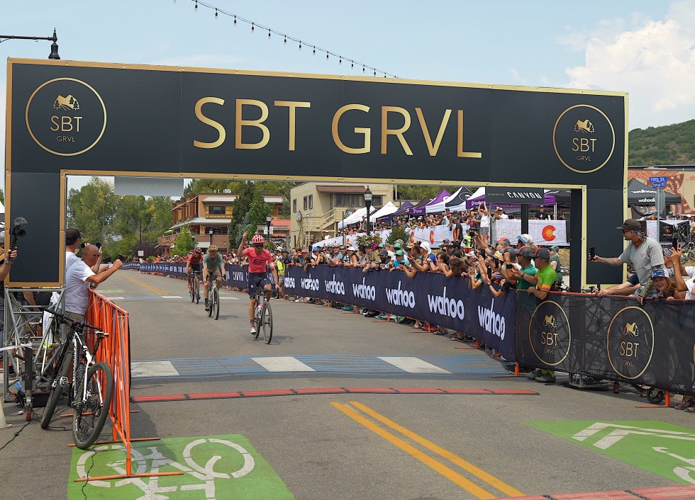 Steamboat gravel bike race SBT GRVL finish line