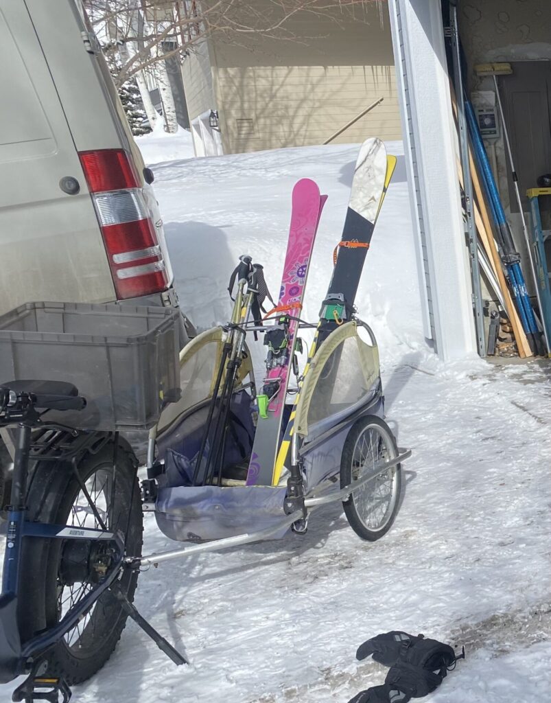 Ski-bike trailer